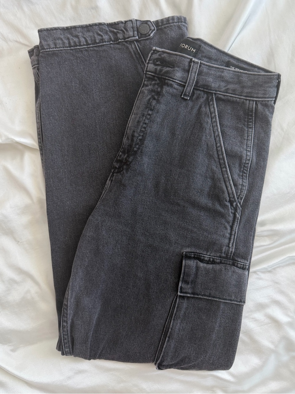 Aritzia Washed Black Relaxed Cargo Pants